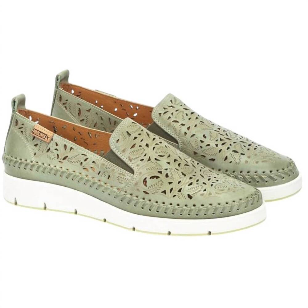 NEW PIKOLINOS women's tenerife slip-on moccasins in mint